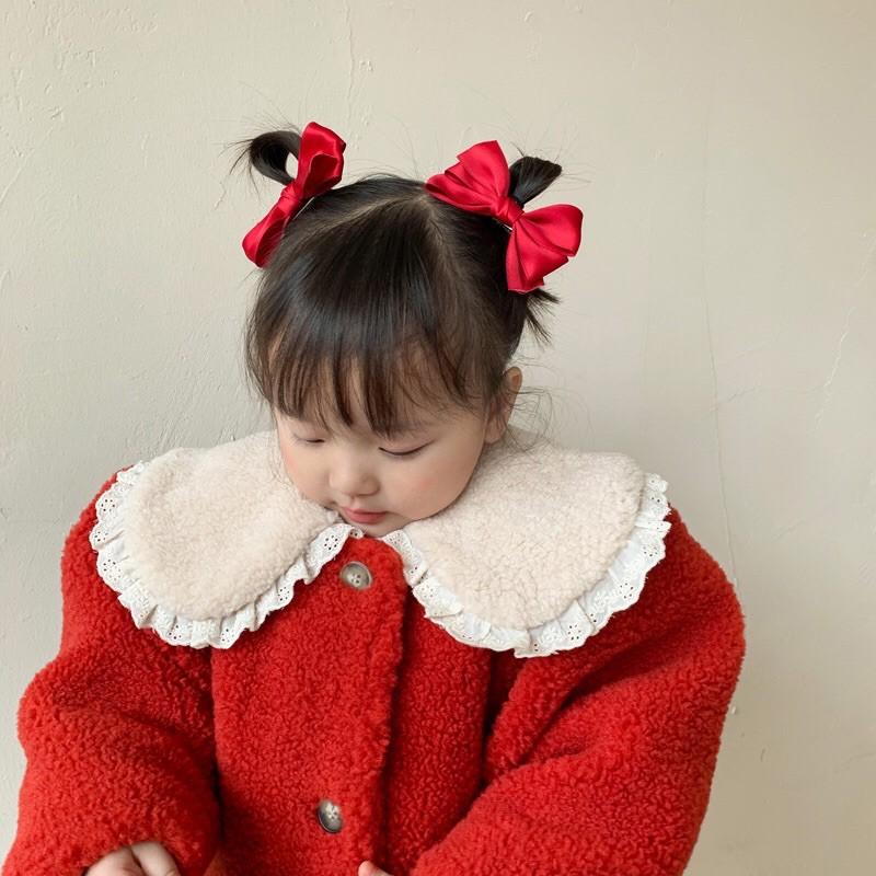 Kẹp nơ trơn phong cách retro đơn giản tiểu thư Hàn Quốc 7cm Tatitava