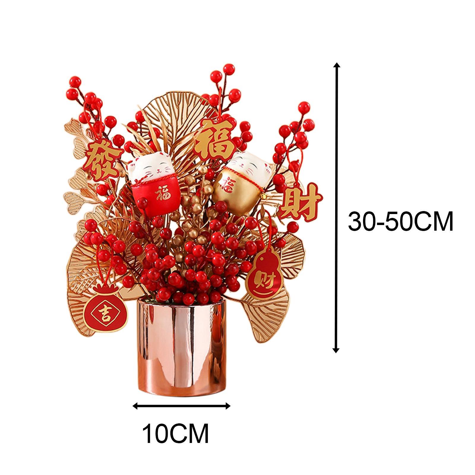 3x Traditional Chinese New Year Ornaments Bonsai for Entryway Decor