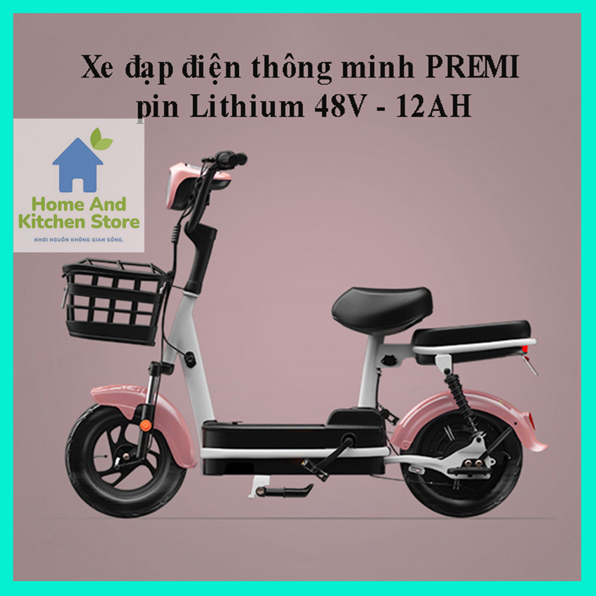 Xe đạp điện Premi pin 48v-12ah chạy được 35-40km - xe đạp điện học sinh