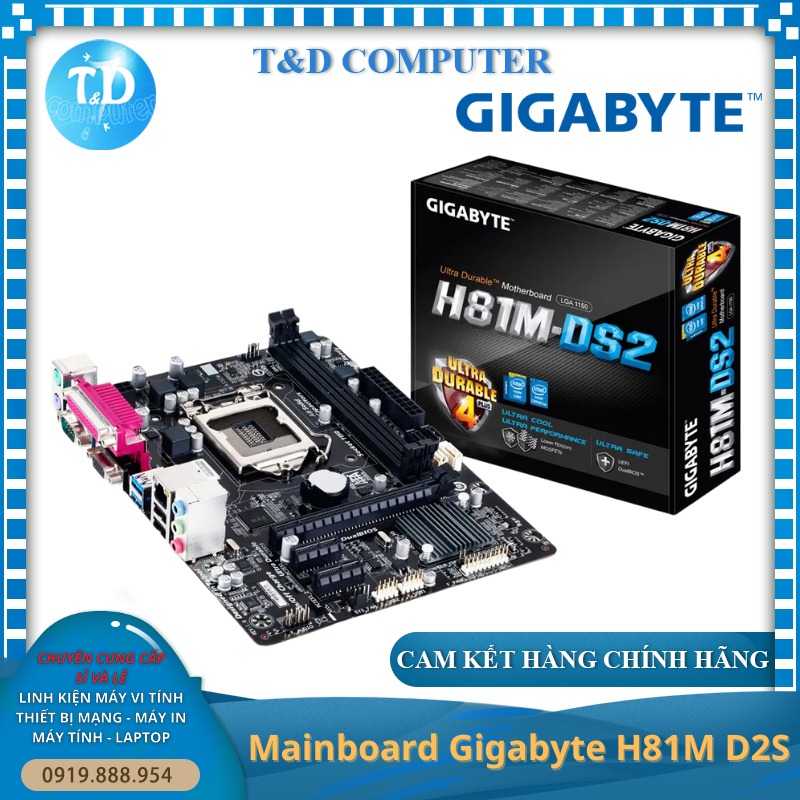 Mainboard Gigabyte H81M D2S Socket 1150 VGA DDR3 - Hàng chính hãng Viễn Sơn phân phối