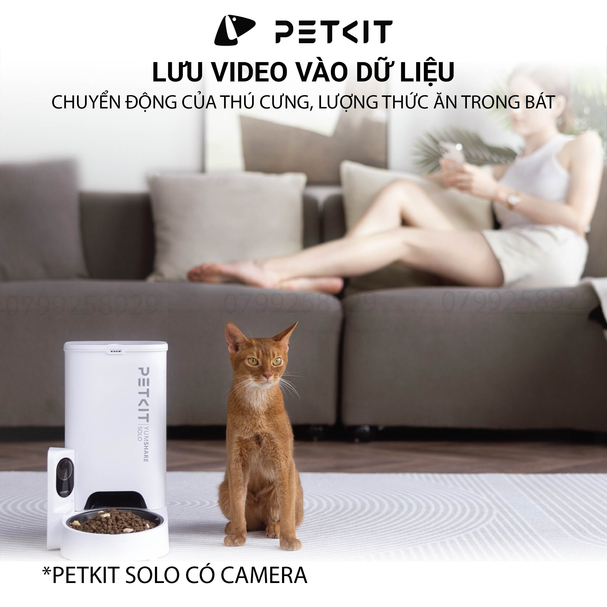 [Có CAMERA] Máy Cho Mèo, Chó Ăn Tự Động Petkit Fresh Element Solo YumShare màu Trắng