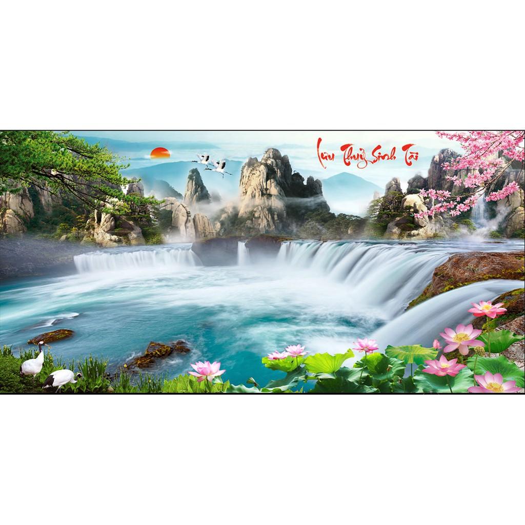 Tranh đính đá Lưu thủy sinh tài - LV145