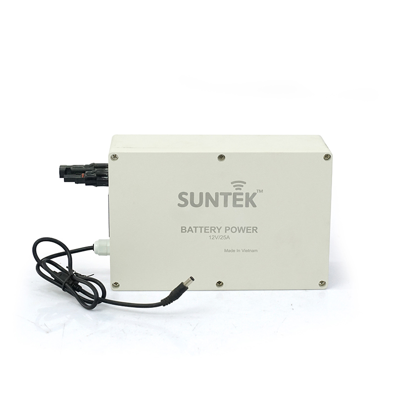 Bộ Acquy Lưu Điện SUNTEK Battery Power 12V/25A Sạc Bằng Năng Lượng Mặt Trời chuyên dùng cho Camera - Hàng Chính Hãng