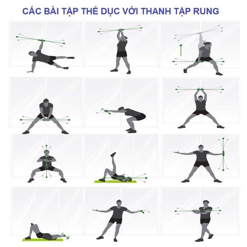 GẬY RUNG ĐÀN HỒI CAO CẤP CÓ THỂ THÁO RỜI ,GẬY TẬP THỂ DỤC ĐA NĂNG,TẬP GYM LOẠI TỐT