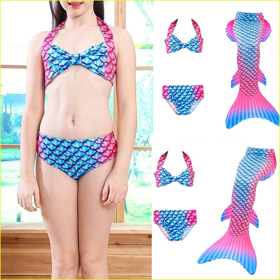 Bơi Nàng Tiên Cá Đuôi Cosplay Bơi Trẻ Em Giả Tưởng Đi Biển Nhiều Màu Bikini Bộ Áo Tắm Dành Cho Trẻ Em Swimmable Trang Phục