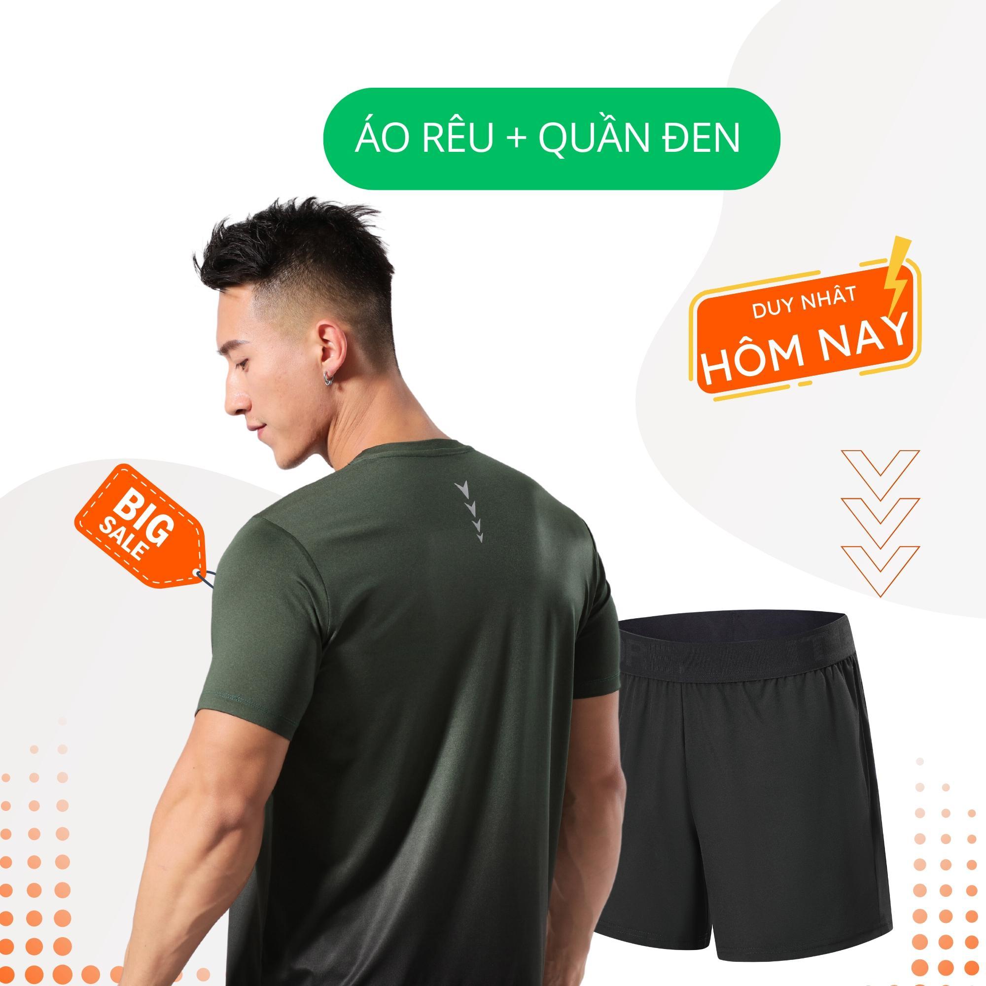 Combo Áo Quần Thể Thao Thời Trang Nam Tính Thoáng Mát Áo Body Fit Màu Ombre + Quần Siêu Mát Vải Trơn Lưng Chun Bản To BST Mùa Hè BEATME - M