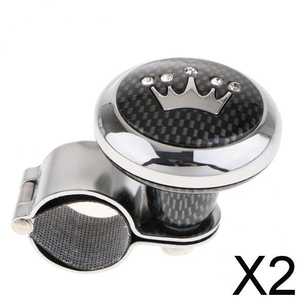 2x Steering Wheel Aid Power Handle Assister Knob for Car Truck Carbon