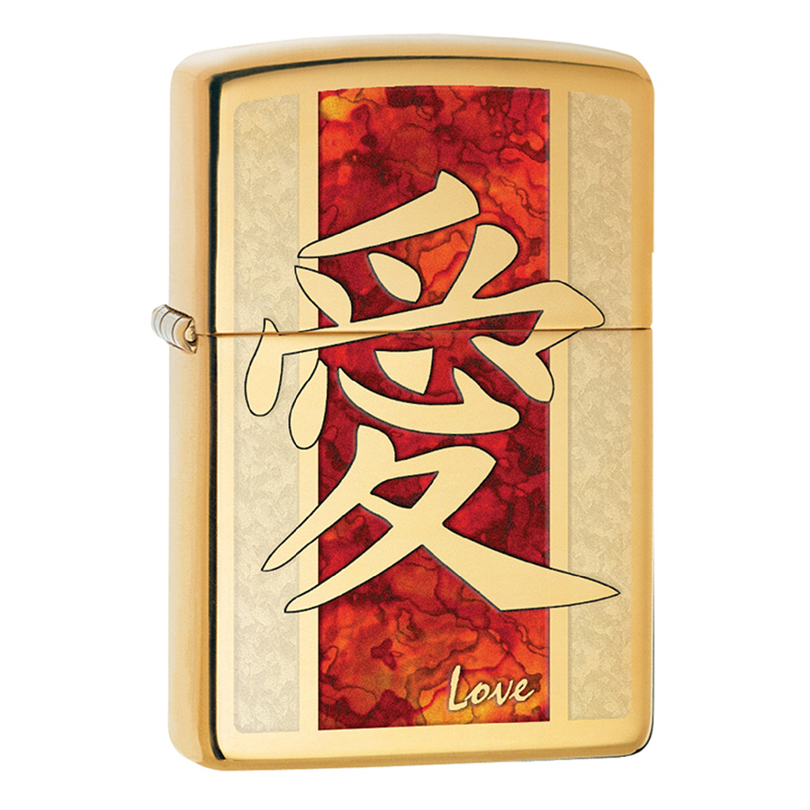 Bật Lửa Zippo 28953 - Bật Lửa Zippo Chinese Love High Polish Brass Fusion