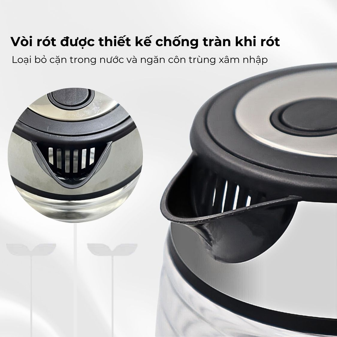 Ấm siêu tốc thủy tinh 1.7L Daewoo DWK-GL1803 thiết kế vỏ sò đèn LED độc đáo - Hàng chính hãng