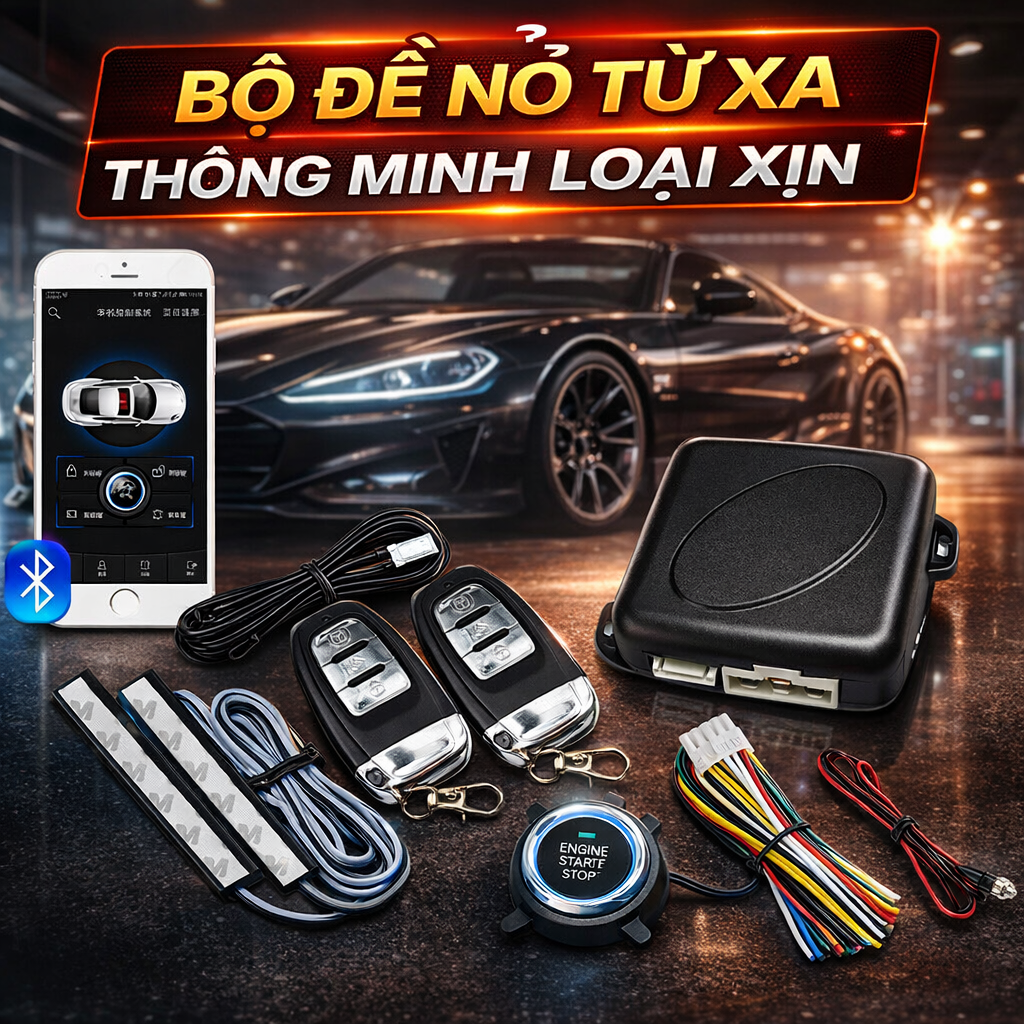 Đề Nổ Ô Tô Từ Xa Thông Minh – PKE Cao Cấp, Điều Khiển Bằng Điện Thoại