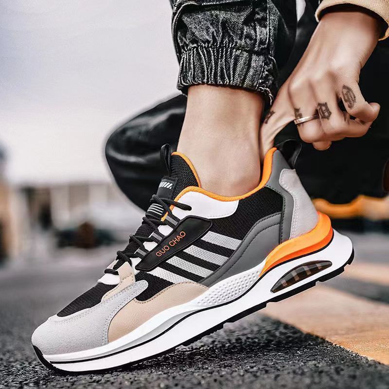 Giày Thể Thao Nam MENDO - Giày Sneaker Màu Đen Viền Xám - Xám, Giày Thể Thao Unisex Dễ Phối Đồ - G5256