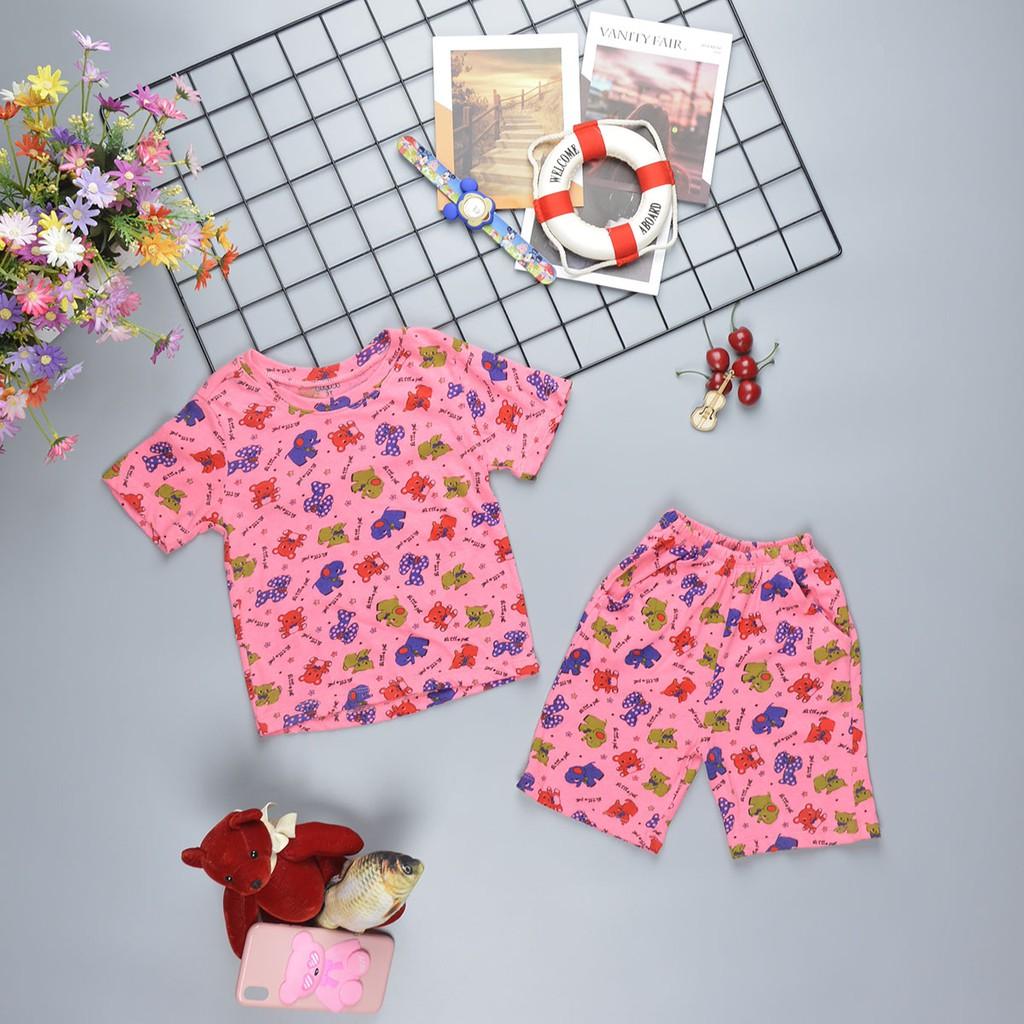 Đồ Bộ Cotton 2 Chiều in Hình Ngộ Nghĩnh Cho Bé Gái