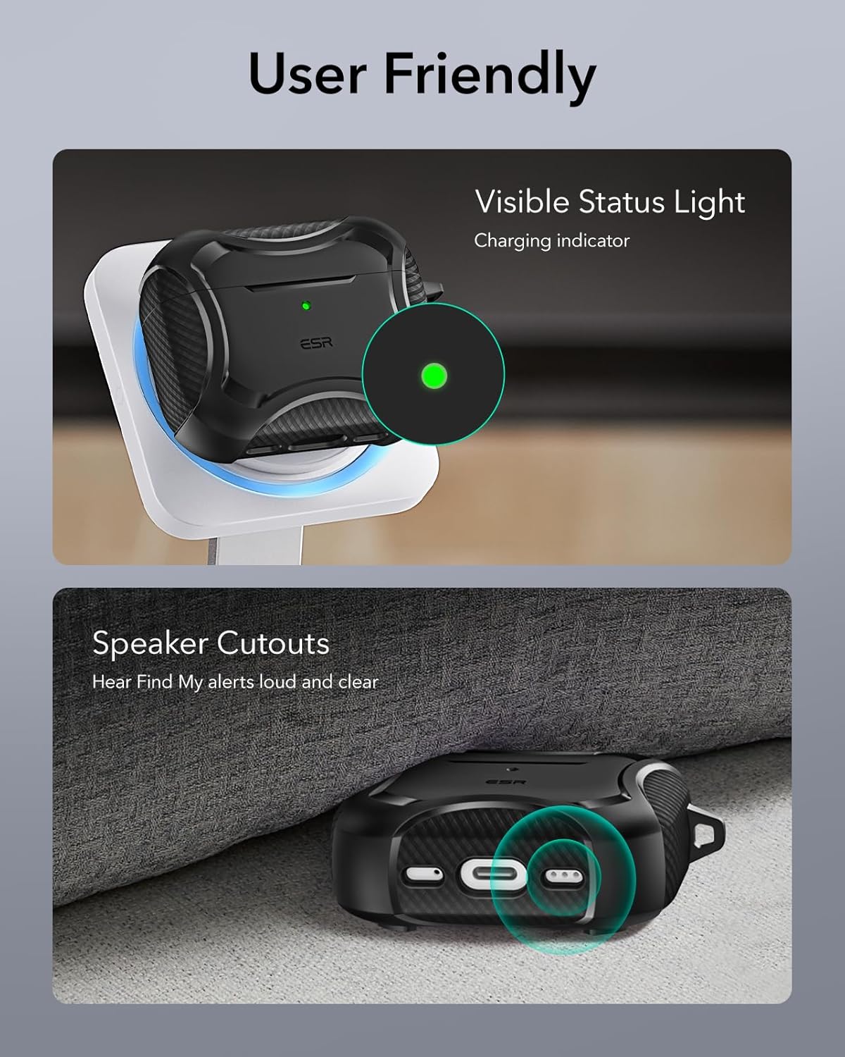 Bao Case cho Airpods Pro 3 (2025) ESR Cyber Tough Magentic Case - Hàng chính hãng