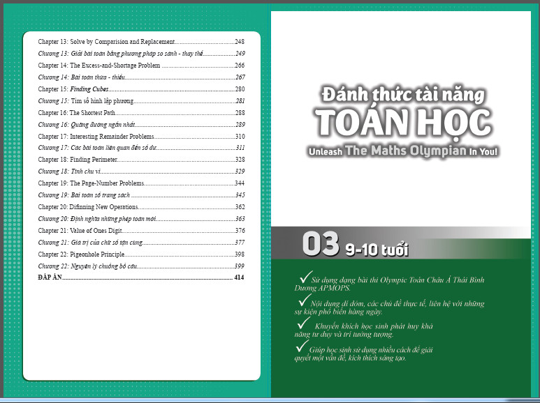 Combo 2 cuốn sách Đánh thức tài năng toán học tập 3 và tập 4 - dành cho trẻ  lớp 3-4-5