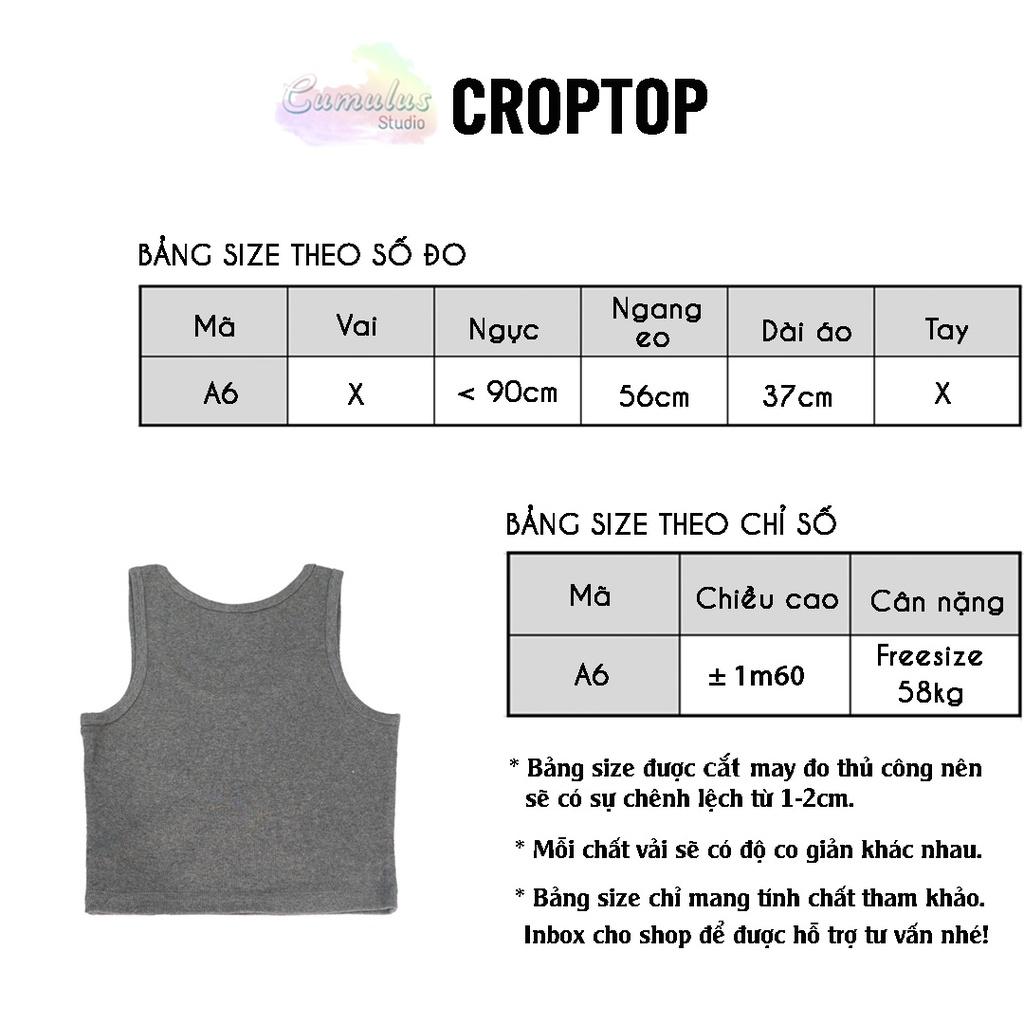 Áo croptop ba lỗ lưng u Cumulus chất thun gân A06