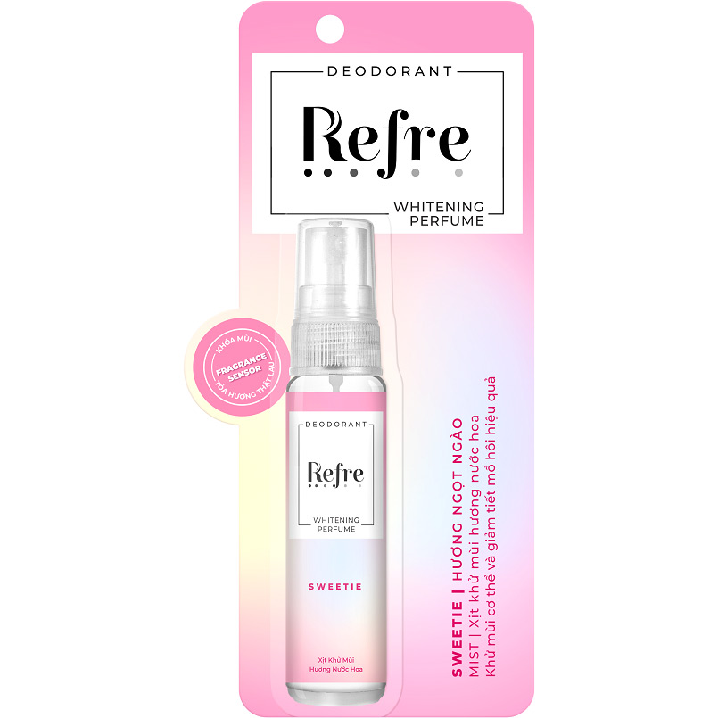 Xịt Khử Mùi Dưỡng Trắng Hương Nước Hoa Refre Whitening Sweetie Hương Ngọt Ngào