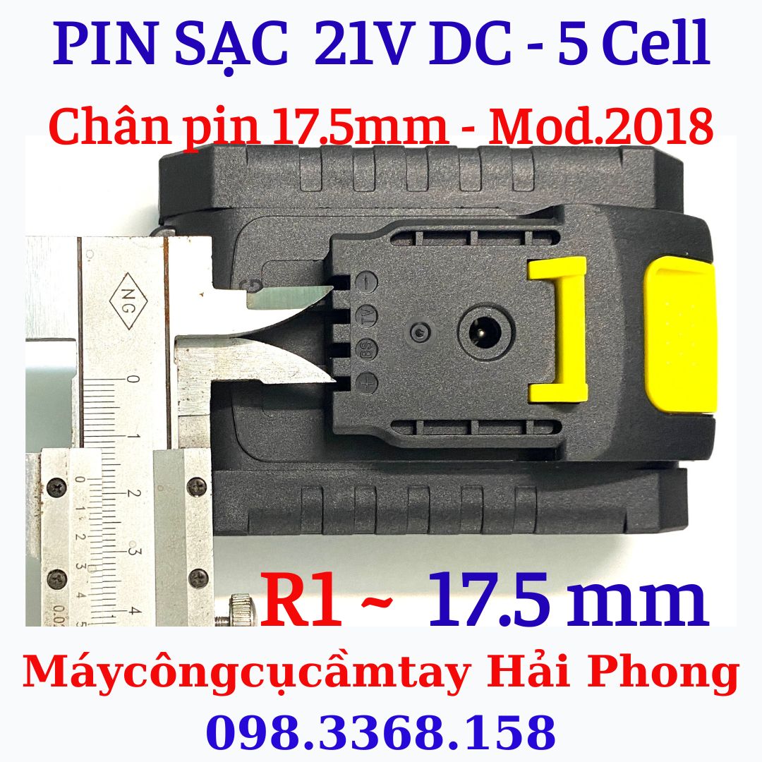 Pin Sạc 21V - 5 cell  hàng CAO CẤP cho máy Mod.MKT2018 . Khoảng cách 2 cực pin 17,5 mm.