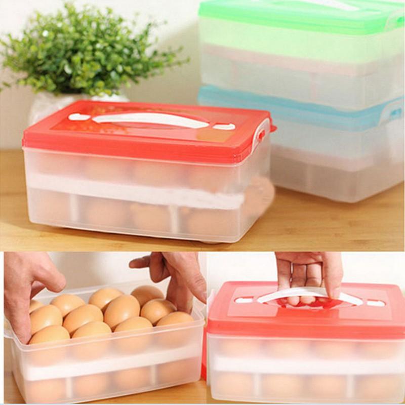 Hộp Đựng Trứng 2 Tầng 24 Quả Tiện Lợi Gọn Gàng