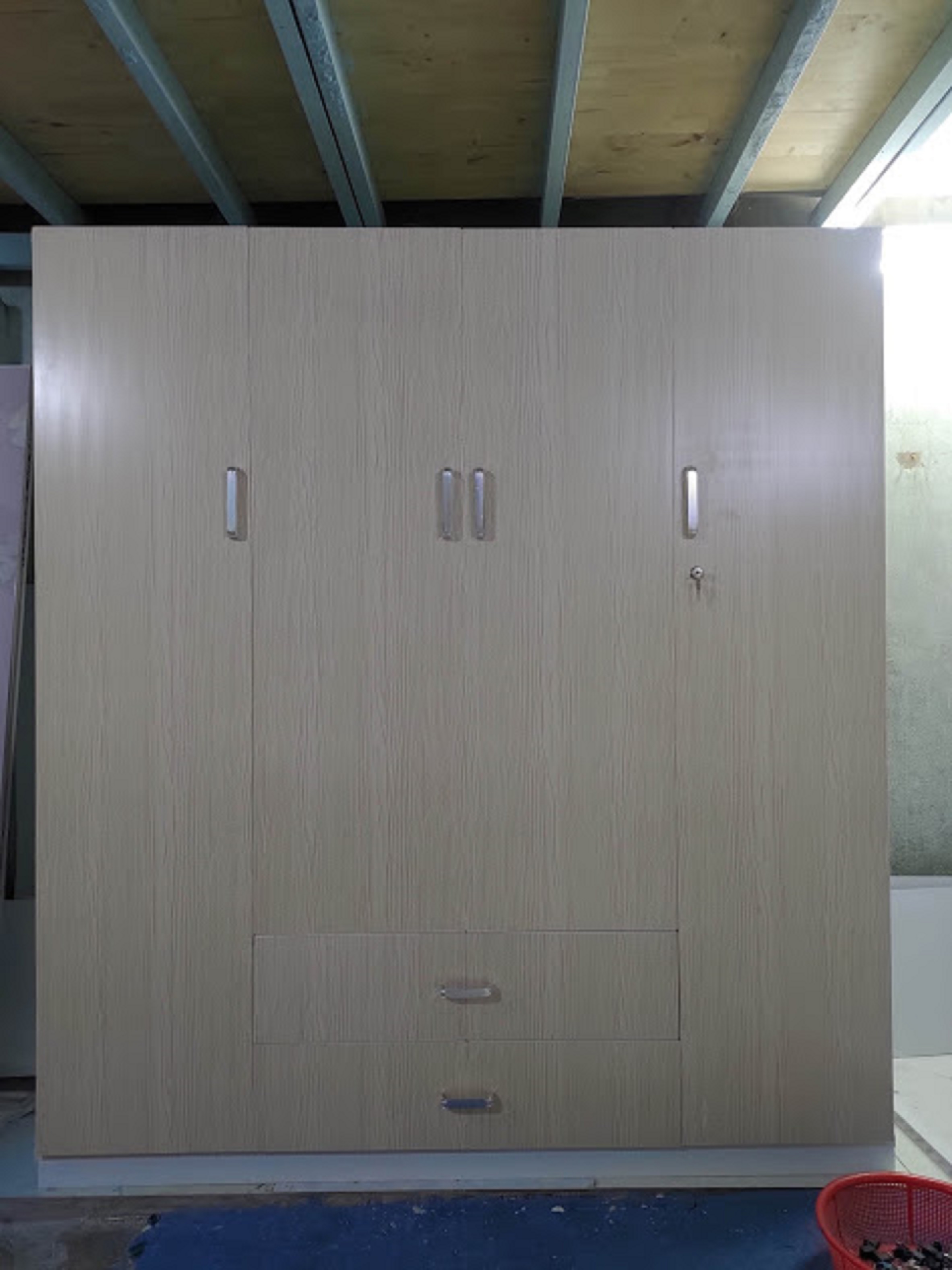Tủ Nhựa Đài Loan 4 Cánh Màu Gỗ Sồi 450