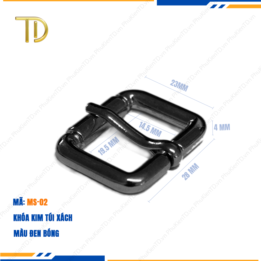 Khóa kim túi xách, Khoen tăng giảm dây túi xách, Khoen chỉnh dây đeo túi 20mm mạ điện độ bền 5-8 năm