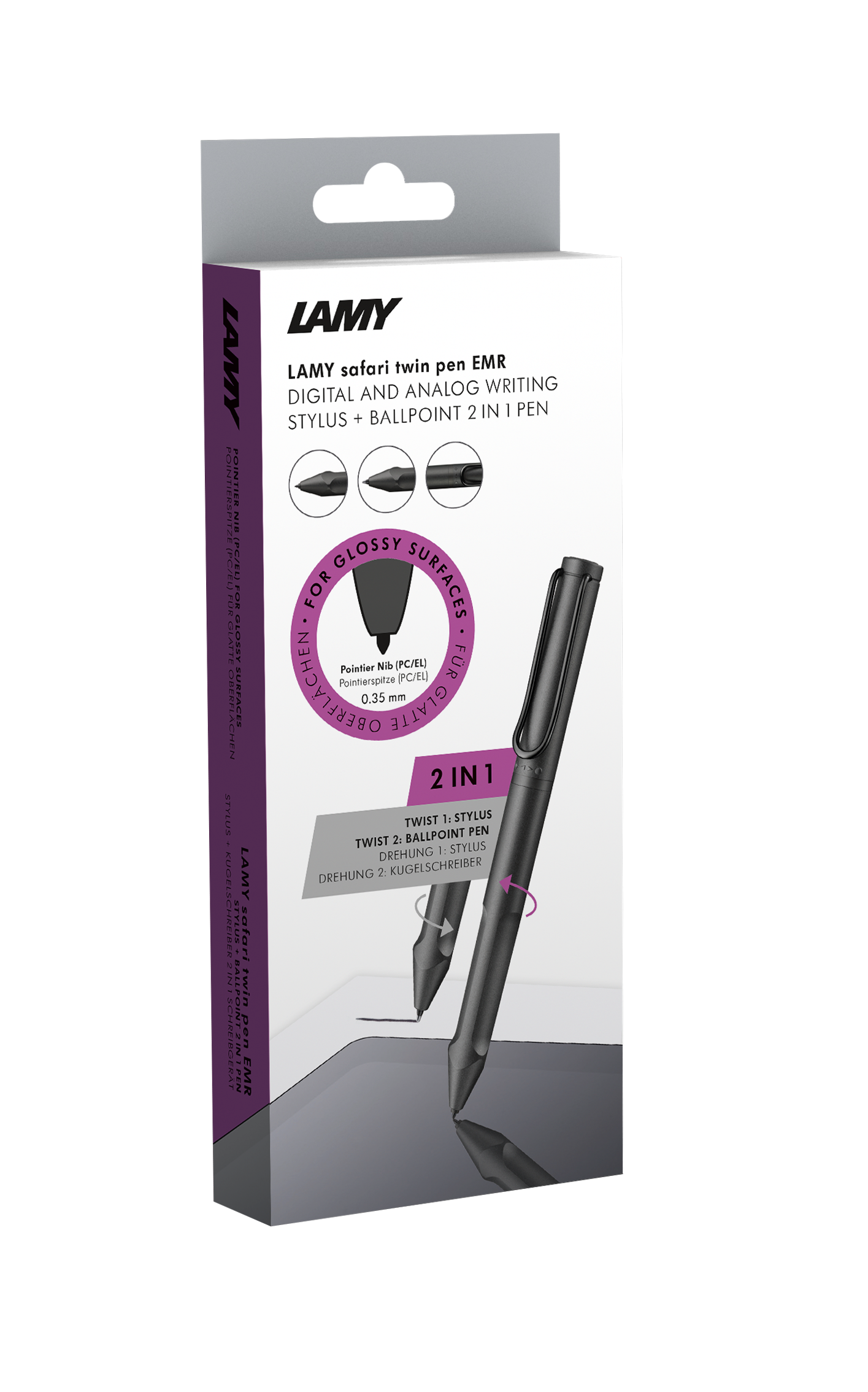 Bút điện tử cao cấp Lamy Safari Twin pen all black EMR PC/EL