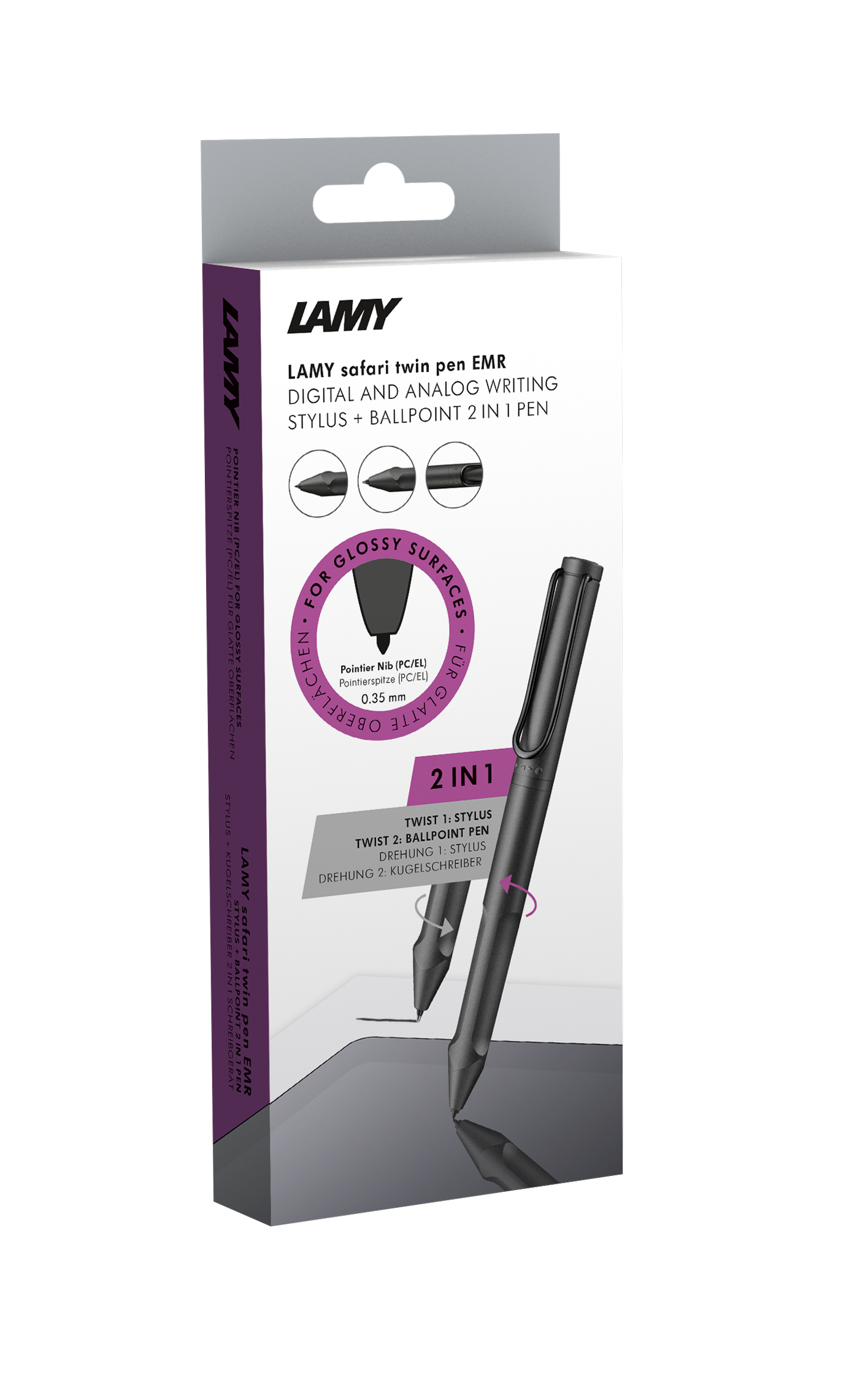 Bút điện tử cao cấp Lamy Safari Twin pen all black EMR POM