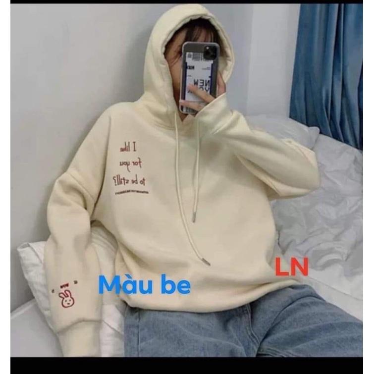 Áo hoodie I Like thỏ in tay DA6