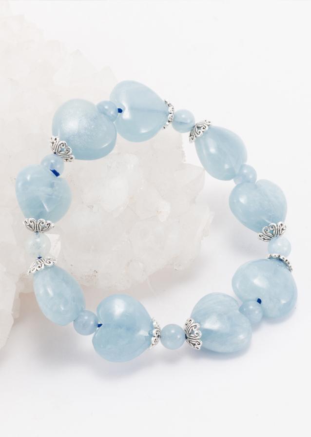 Vòng Đá Hải Lam Ngọc Trái Tim Ngọc Quý Gemstones