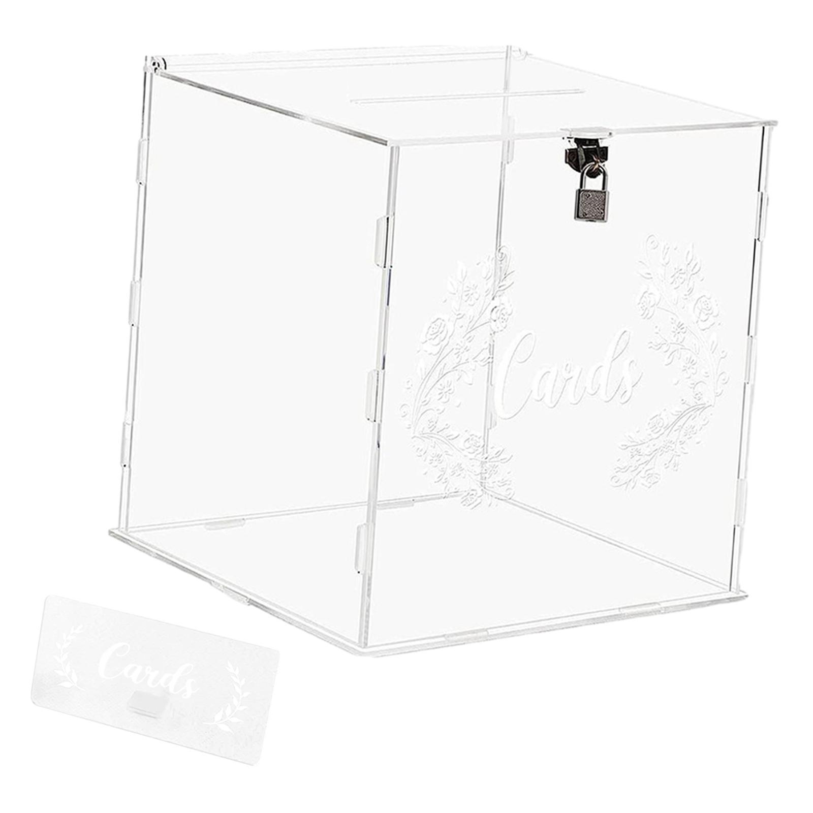 Acrylic Wedding Cards Box Elegant Sturdy for Celebration Anniversary Birthday