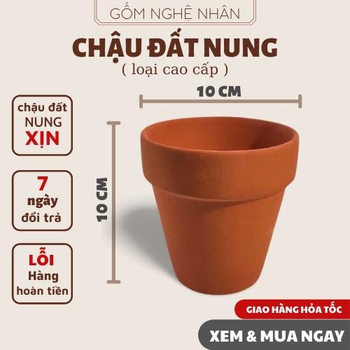 Chậu đất nung trồng sen đá và xương rồng ,chậu trồng sen đá trang trí nhà và văn phòng o 5 cái 10x10 - Gốm Nghệ Nhân