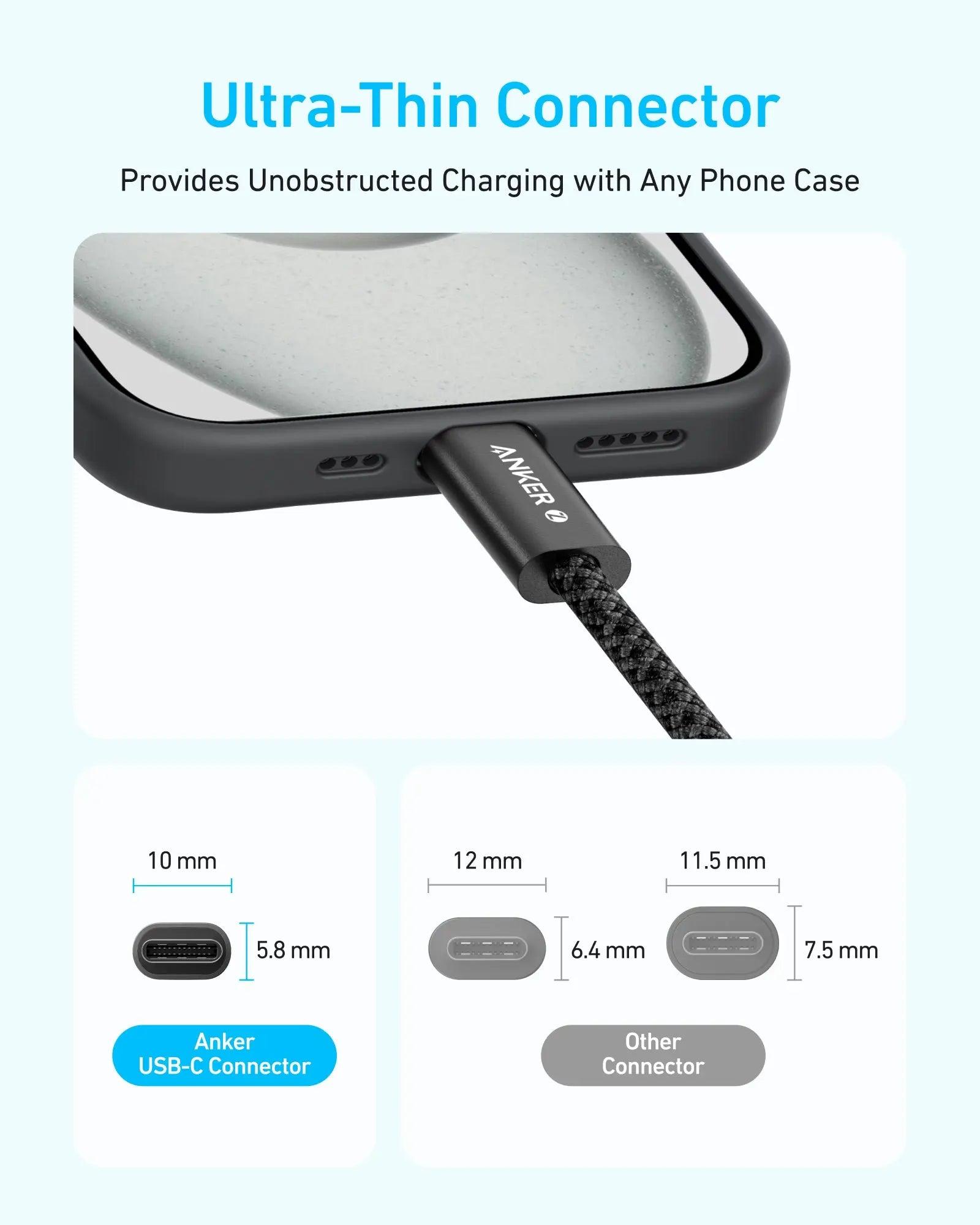 Cáp sạc Anker Zolo C-C 1m Nylon Đen (Black) A8060 - Hàng Chính Hãng