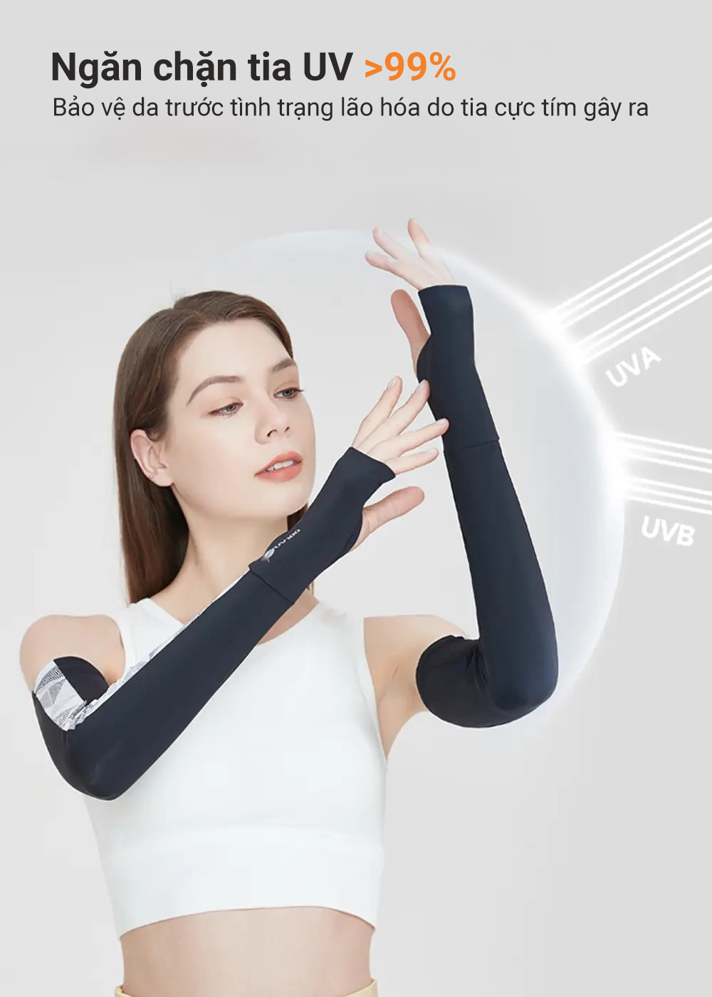 Ống Tay Chống Nắng Apex Cool UV100 KA23324 Thoáng Mát Kháng Khuẩn