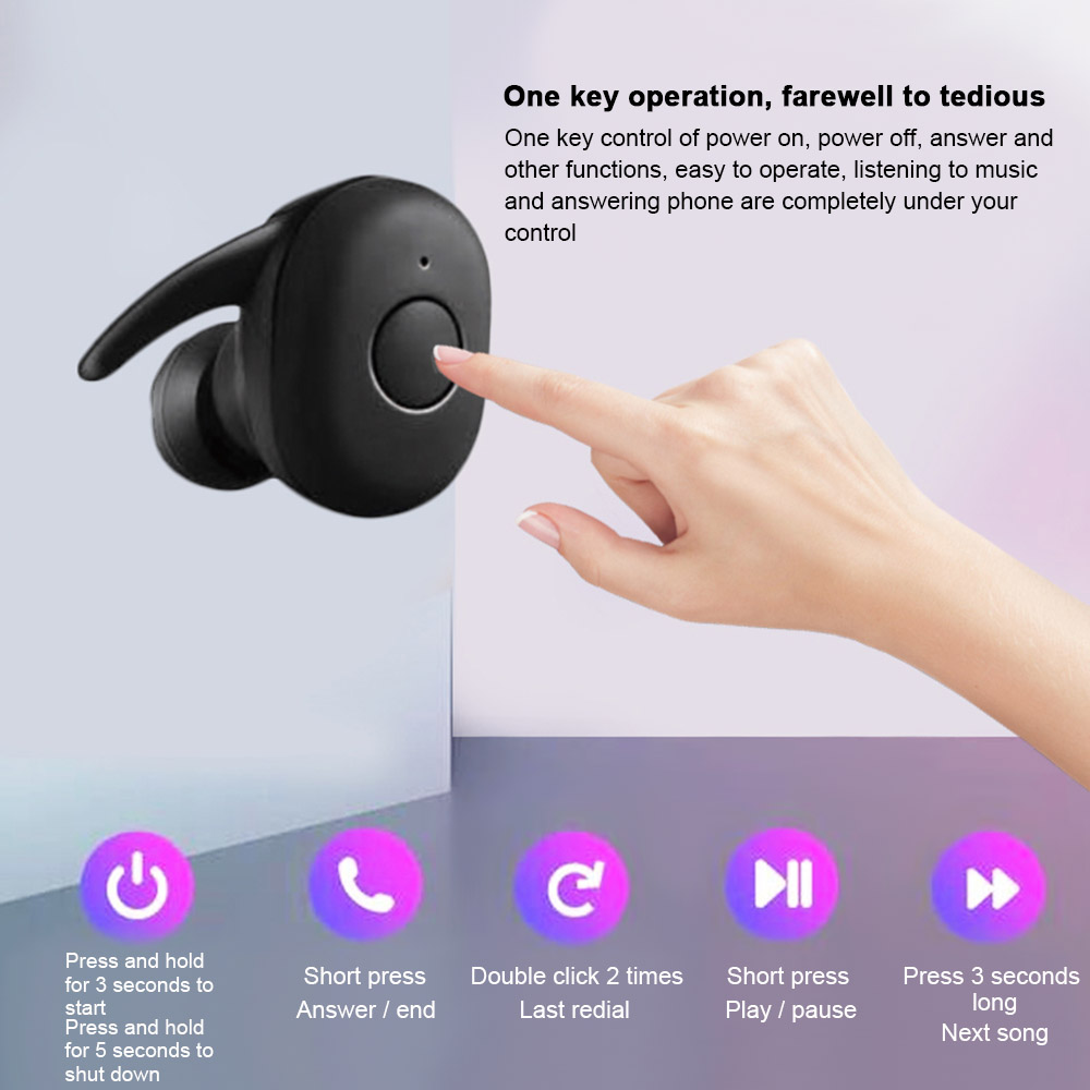 Tai Nghe Nhét Tai Không Dây Dt-1 TWS Mini Bluetooth 5.0 Với Mic