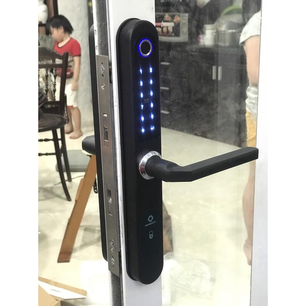 Khoá cửa vân tay điện tử thông minh HOMEKIT AB-04E 4 tính năng có màn hình LED phù hợp nhiều loại cửa - lắp đặt tận nhà