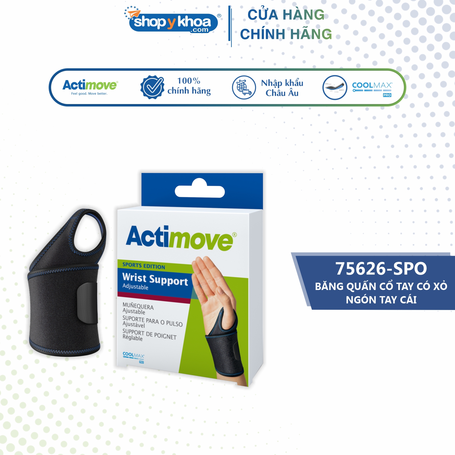 Băng Quấn Cổ Tay Có Xỏ Ngón Tay Cái 75626 - Spo Actimove Wrist Support