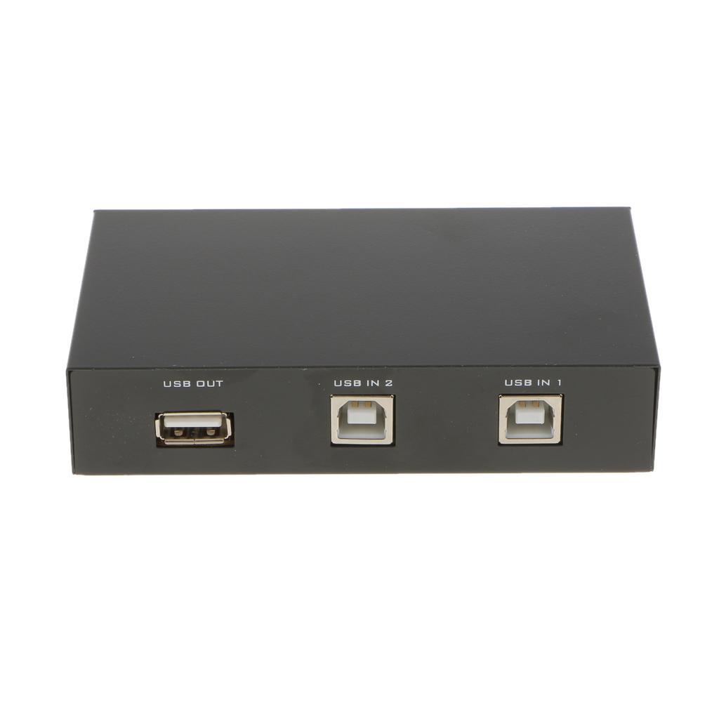 USB 2.0 Mini Sharing Switch Box Hub Dual Port For PC Scanner Printer