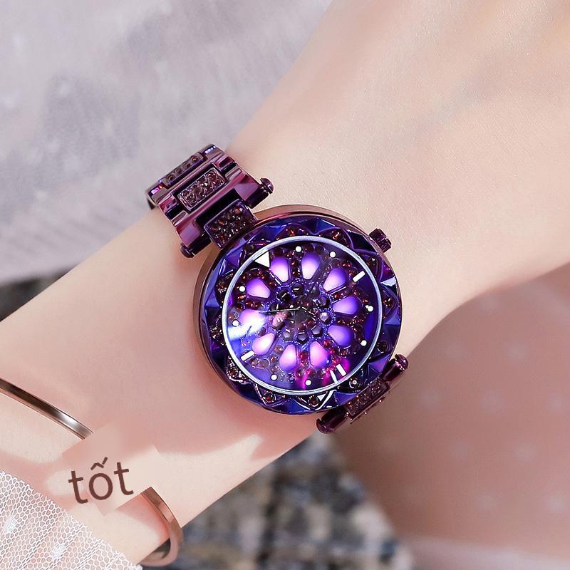 Phong cách mới nhất của đồng hồ nữ thời gian chạy đầy sao và rung, đồng hồ nữ phong cách nóng bỏng thương mại điện tử hạng hai nữ nổi tiếng trên Internet, đồng hồ nữ nạm kim cương
