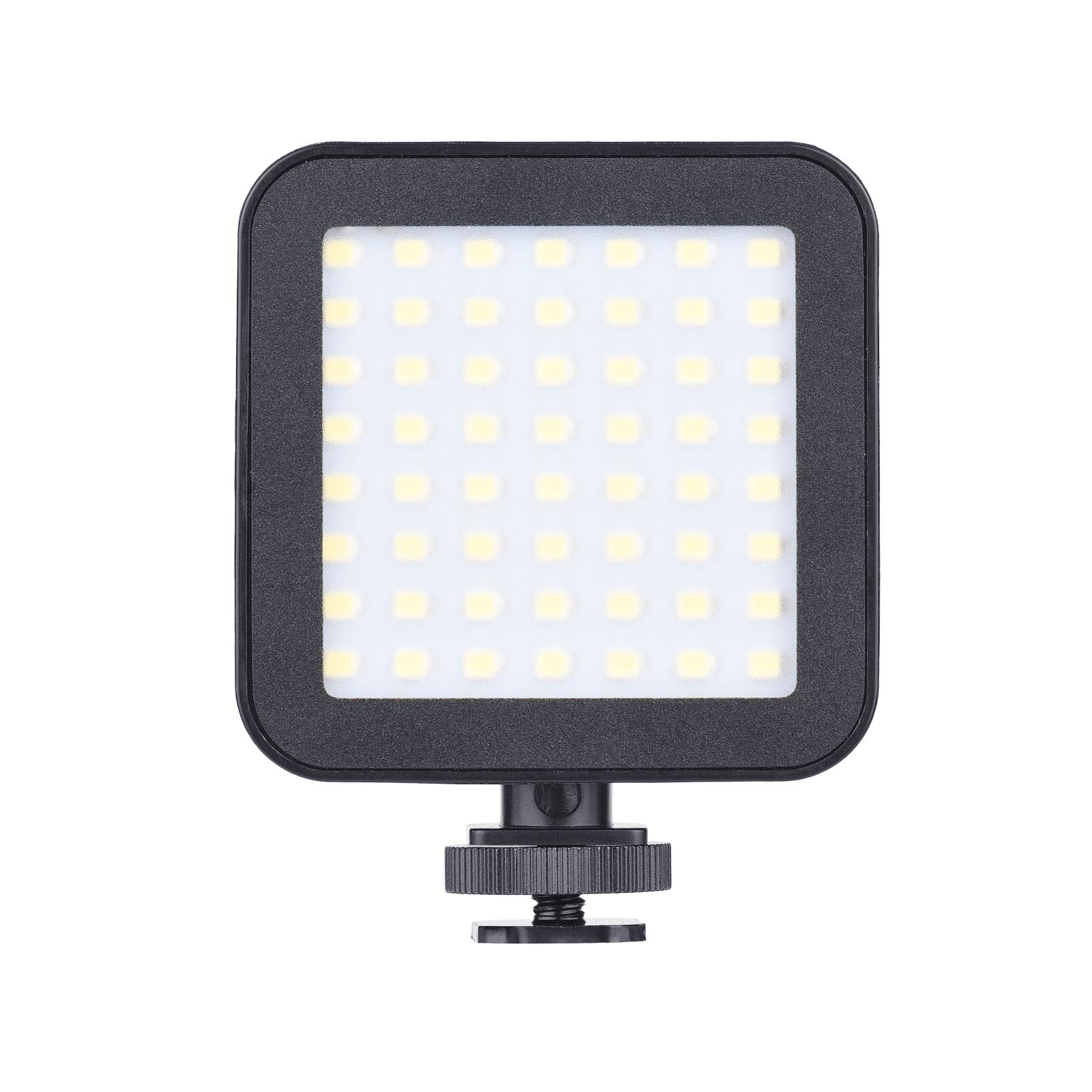 Đèn LED chụp ảnh video nhỏ 5.5W với Giá đỡ cho máy quay phim, livestream - Màu đen - Không bao gồm 2 pin AA