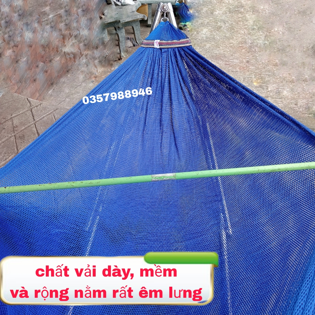 Lưới Võng Đầu Cán Thép Ngắn 22cm, Võng Lưới 2 Lớp Chất Vải Dày Phù Hợp Cho Khung Lớn