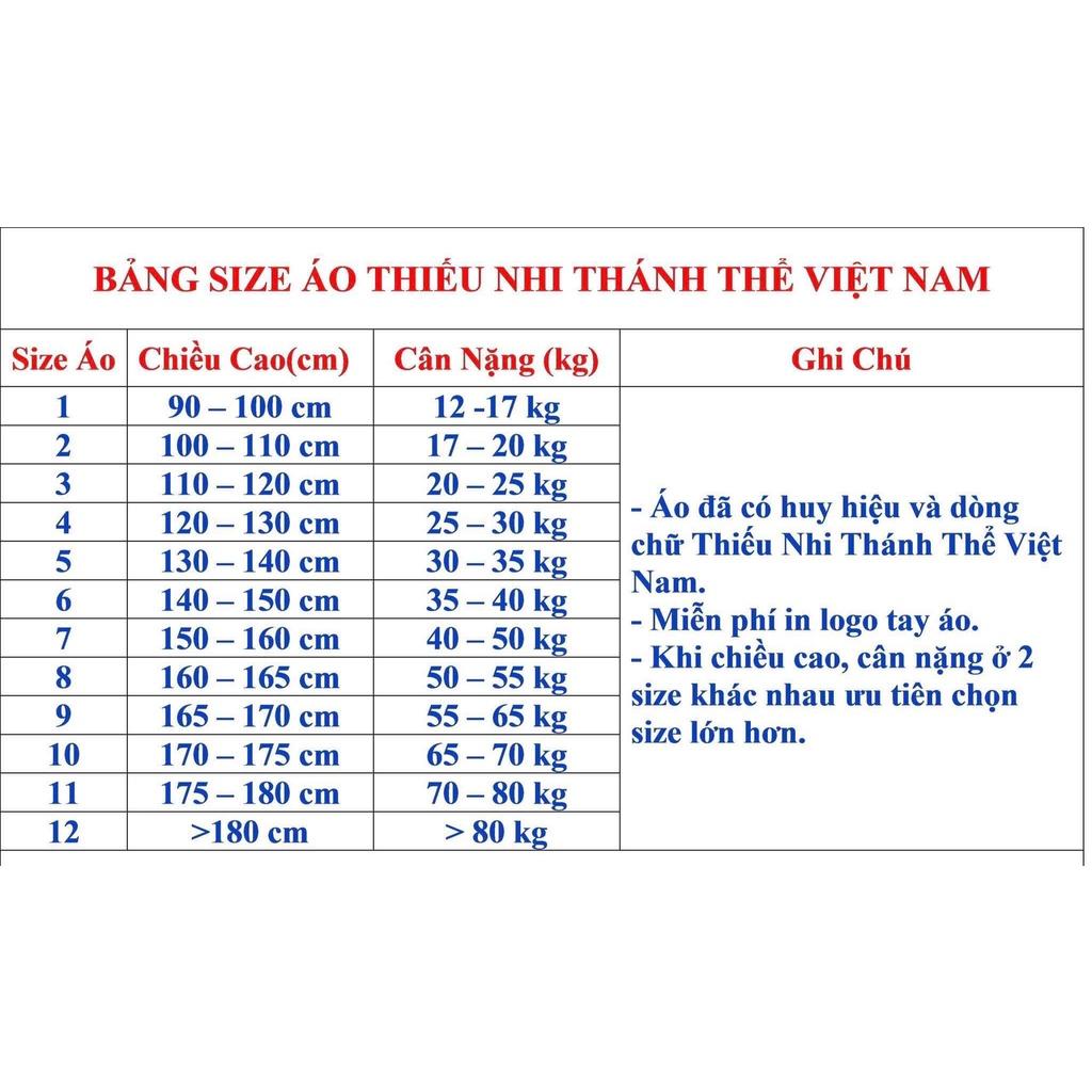 Áo khoác gió mùa đông Đồng Phục Huynh Trưởng TNTT đủ các size - Thiếu Nhi Thánh Thể Việt Nam - Size 5