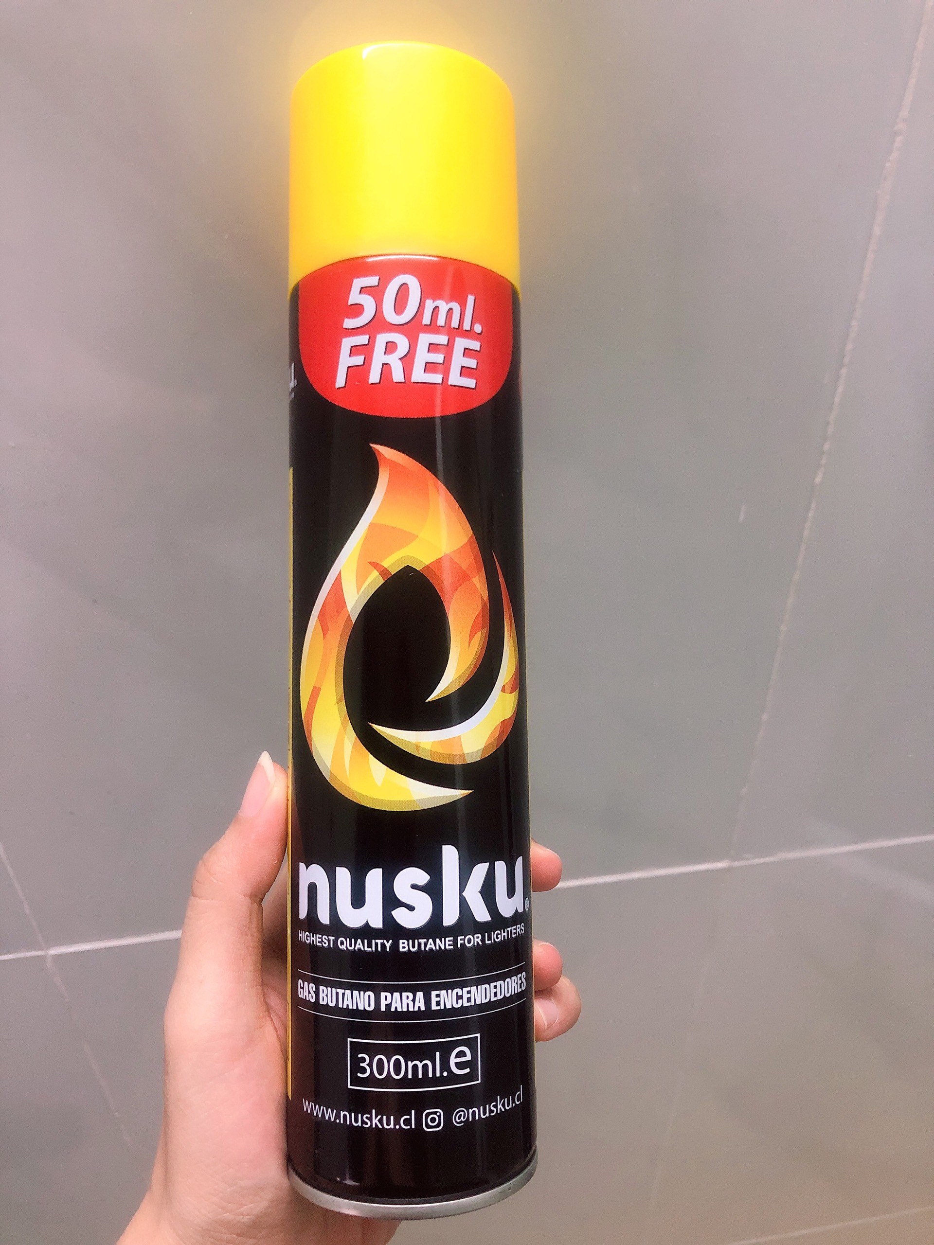 Bình gas bơm chuyên cho Bật lửa hột quẹt Nusku 300ml