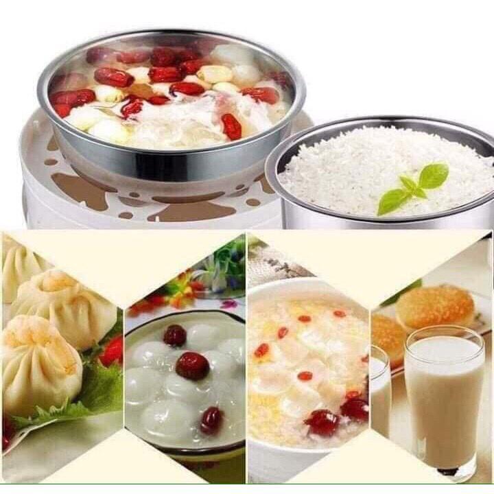 [ Giá Lẻ Rẻ Hơn Giá Buôn ] Cặp lồng ủ cơm cắm điện 3 tầng cao cấp