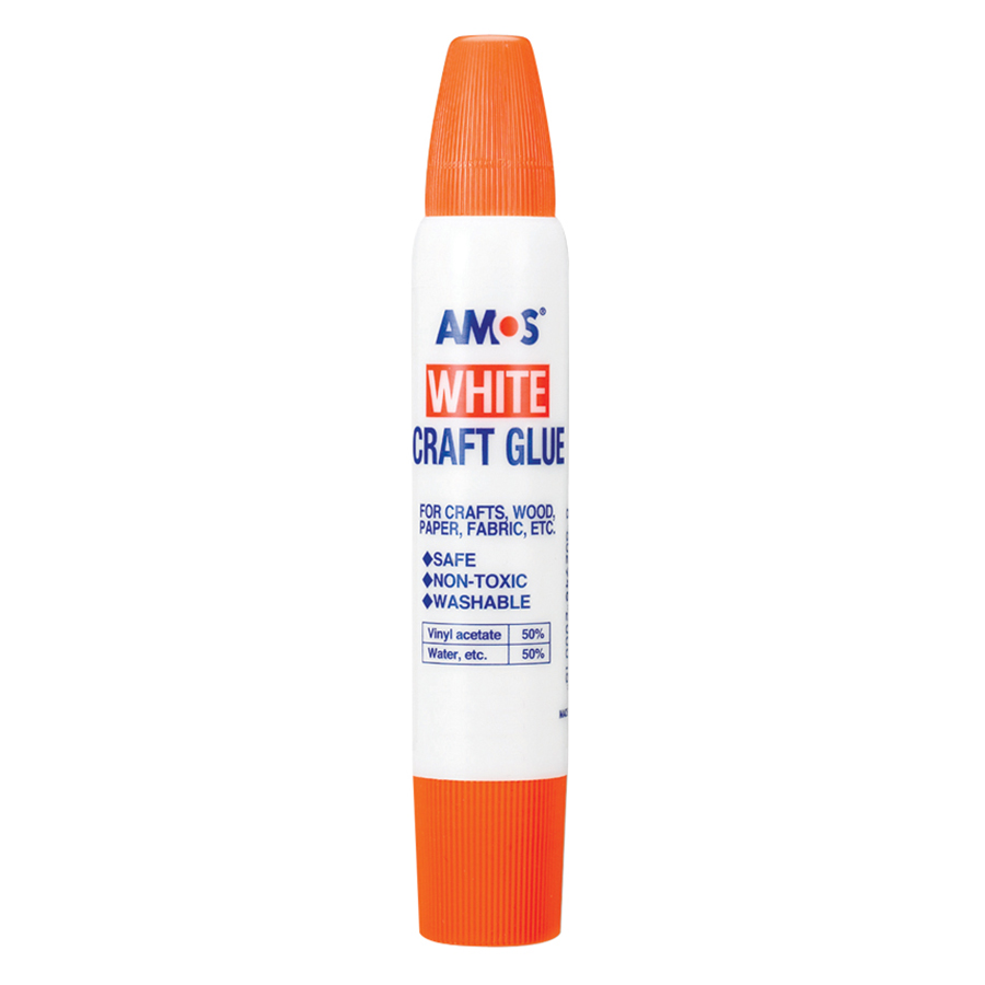 Hộp 12 Keo Sữa Mỹ Thuật White Craft Glue Stick 34l AMOS AWC-D12 (34ml / Chai)