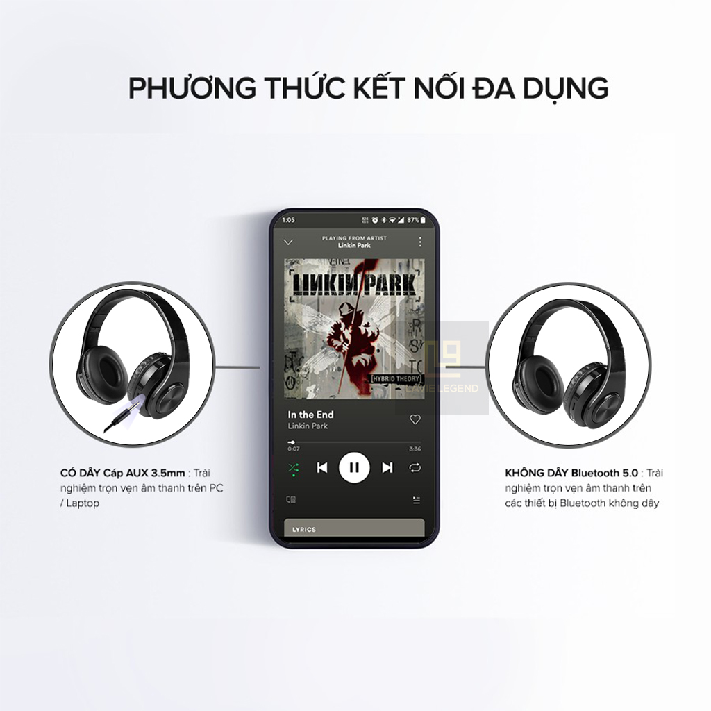 Tai Nghe Bluetooth Chụp Tai Không Dây Gaming Có Mic Âm Thanh Nổi Hifi Headphone Gaming Bluetooth Âm Bass Mạnh Mẽ