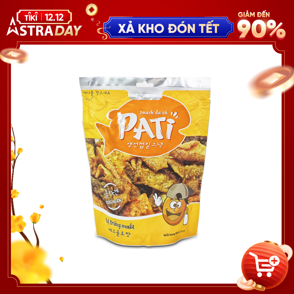 Snack da cá sấy giòn vị trứng muối 50g