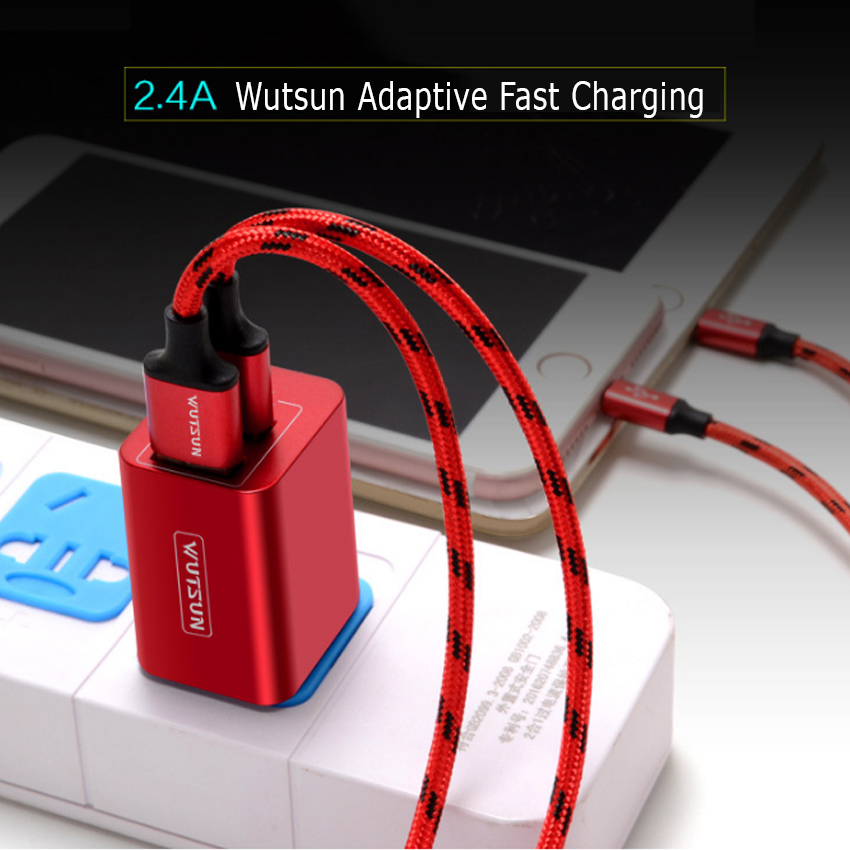 Adapter Sạc Chân Gập 2.4A Wutsun DC5207 cho điện thoại Android/IOS - Hàng chính hãng