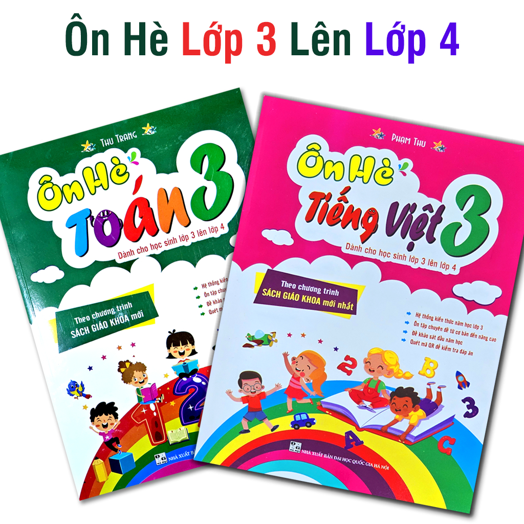 Sách - Combo Ôn Hè Toán Và Tiếng Việt Lớp 3 - Dành Cho Học Sinh Lớp 3 Lên Lớp 4 Chương Trình Mới