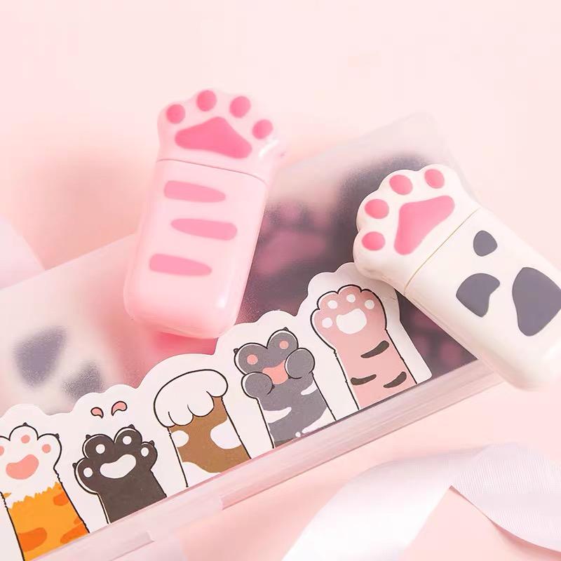 Bộ 6 bút xóa kéo hình dấu chân mèo đáng yêu dài 6M