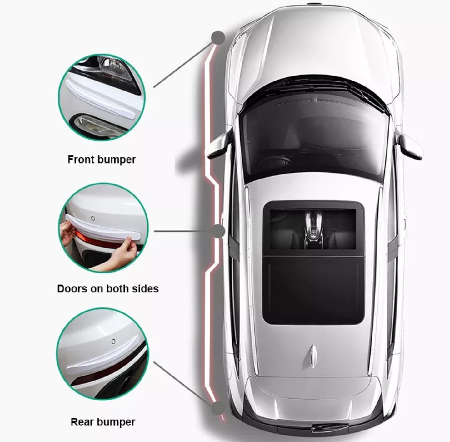 BỘ 2 DẢI THANH ỐP BẢO VỆ CHỐNG TRẦY XƯỚC XE HƠI ÔTÔ THÔNG MINH MẪU MỚI HÀNG CAO CẤP