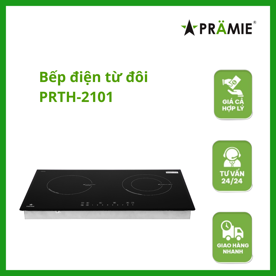 Bếp điện từ đôi Pramie PRTH - 2101_Môt từ một hồng ngoại_Hàng nhập khẩu Thái Lan